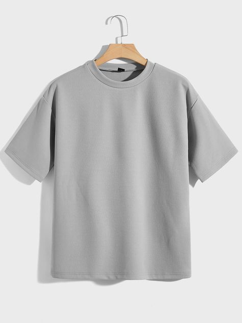 Gray Shirt Outfit, Formal Attire For Men, Shirt Outfit Men, Plain Outfits, Drop Shoulder Tee, Mens Outfit Inspiration, Grey Outfit, Clothing Tags, Tshirt Outfits