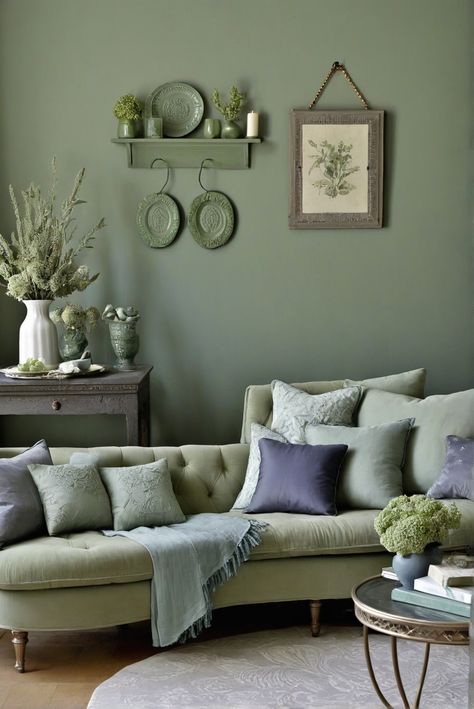 Why Lavender Dreams with Sage Green and Slate Blue? Living Room Rendezvous [2024] #Ad #homedecor #homedesign #fixhome #Painthome #interiorarchitecture Sage Green Blue Living Room, Lilac And Green Living Room, Lavender And Sage Living Room, Lavender Walls Living Room, Sage Green And Blue Living Room, Sage Green And Blue Bedroom, Blue Living Rooms Ideas, Blue Living Room Paint, Living Room Inspiration Green