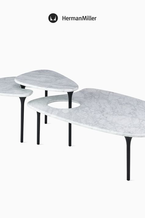 All three different types of Cyclade tables nestled together, on an all white background Wire Outdoor Chairs, Organic Modern Interior Design, Organic Modern Interior, Eames Dining, Sayl Chair, Coffee Table Arrangements, Modular Office Furniture, Dining And Living Room, Interior Design Elements