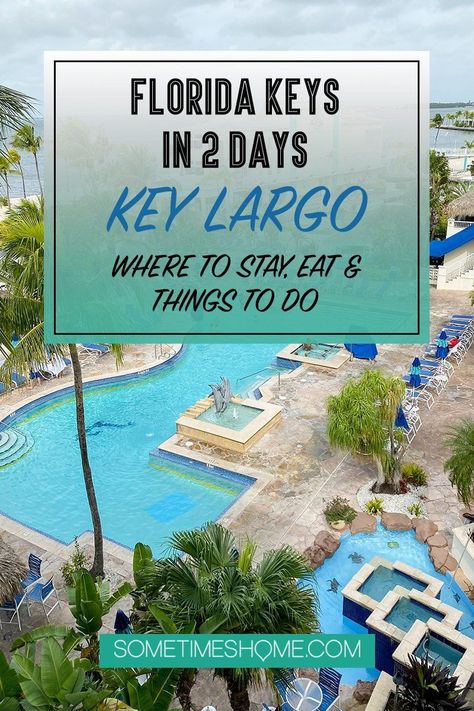 Road trip for a Florida Keys in 2 Days vacation. We share what hotel to stay in Key Largo for your vacation, photography, and things to do in the Key closest to Miami and Fort Lauderdale in addition to the beach. Even where we got Key Lime Pie! Click through for details. #KeyLargo #FloridaKeys #SometimesHome Key West Florida Vacation, Florida Keys Travel, Florida Destin, Florida Keys Road Trip, Florida Vacation Spots, Travel Key West, Key Largo Florida, Islamorada Florida, Key West Vacations