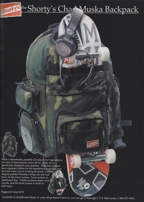 Shortys Skateboards, Skater Backpack, Skate Ads, Driver Film, Chad Muska, Skate Bord, Skateboard Room, Skate Bag, Skate Backpack