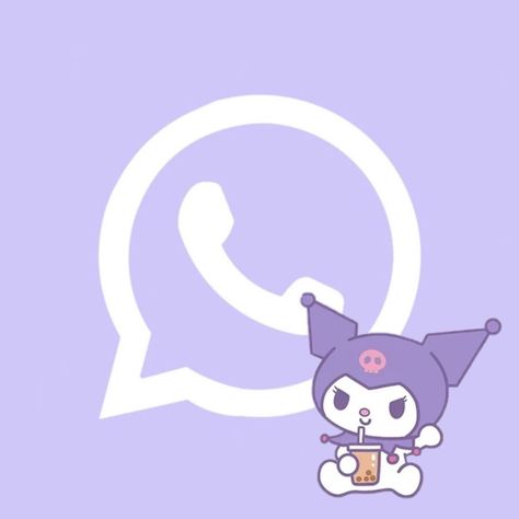 Kawaii App Purple, Purple Kawaii Icons For Apps, App Icon Sanrio, Kuromi Icon, Pastel Purple App Icons, Kuromi App Icons, Whatsapp Logo, Ipad Organizer, Application Iphone