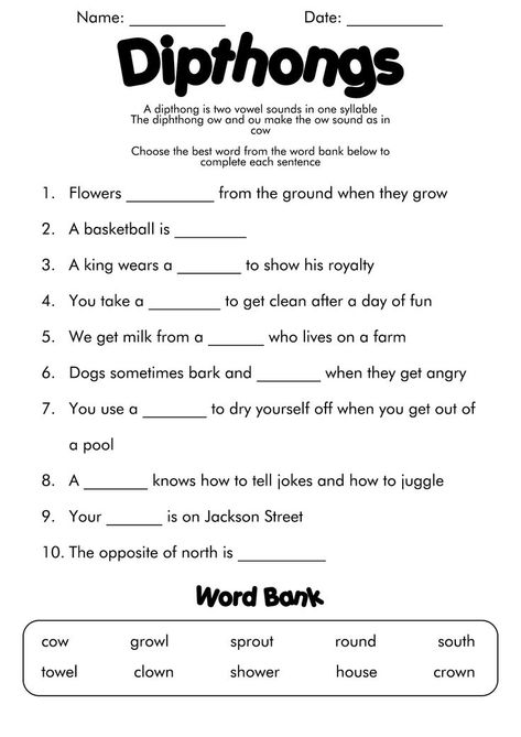 Dipthongs Worksheets, Diphthongs Worksheets, Digraph Worksheets, Vowel Teams Worksheets, Vowel Diphthongs, Spelling Homework, Digraphs Worksheets, Vowel Digraphs, Vowel Teams