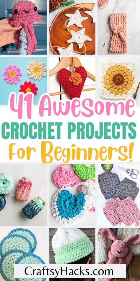 If you want crochet for beginners inspiration, explore our fun and easy crochet projects! Dive into a world of crafting ideas with our step-by-step crochet tutorials, offering endless inspiration for your next masterpiece. Beginner Crochet Projects Acrylic, Easy To Follow Crochet Patterns, Diy Beginner Crochet Projects, Crochet And Knitting Gifts, Quick Easy Free Crochet Patterns, Fun And Easy Crochet Projects, Beginning Crochet Projects Easy Patterns, Crocheting Patterns For Beginners, Crochet Ideas For Kids Gifts