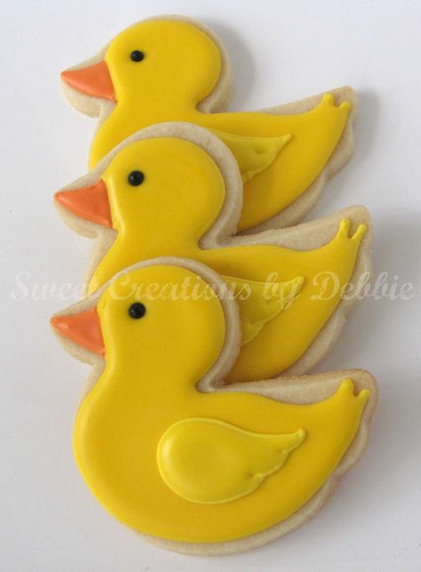 Ducky Party, Duck Cookies, Biscuit Decoration, Duck Party, Easter Sugar Cookies, Cookie Decoration, Sugar Cookie Royal Icing, Sugar Cookie Ideas, Rubber Duckies