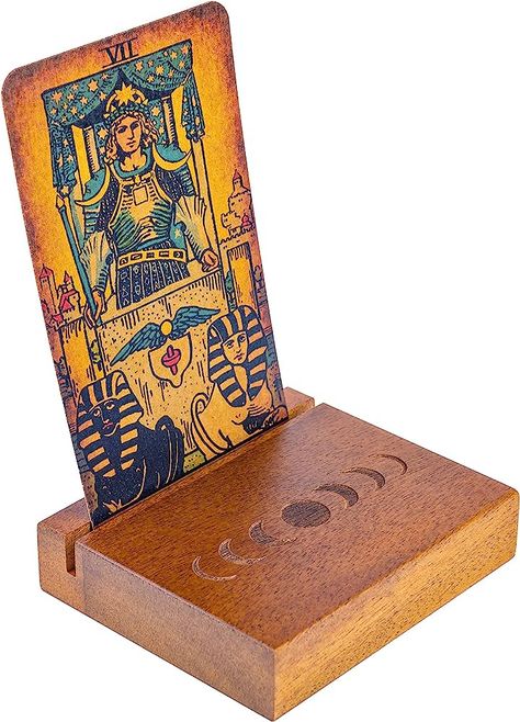 Curawood Tarot Card Holder Stand - Display Your Daily Card Draw - 8.9 cm Small Tarot Card Stand - Witchcraft Supplies, Tarot Accessories, Witchy Gifts, Pagan & Wiccan Altar Supplies, Divination Tools : Amazon.co.uk: Toys & Games Tarot Card Holder, Wicca Altar, Witchy Room, Tarot Gifts, Witchy Gifts, Reading Accessories, Card Stand, Wiccan Altar, Tarot Card Readers