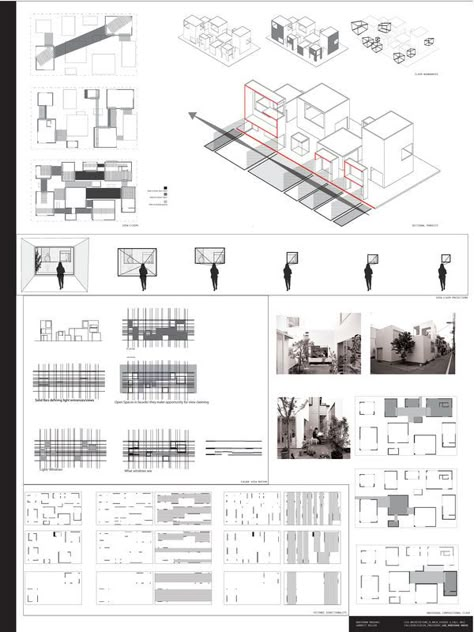 Moriyama House Analysis by Garrett Ryan Miller, via Behance Moriyama House, Ryan Miller, Ryue Nishizawa, Architecture Portfolio Design, Architecture Panel, Architecture Presentation Board, Architecture Concept Diagram, Japanese Architect, Architecture Board