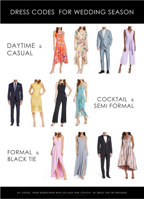 What to Wear for the 2019 Wedding Season with Nordstrom  #sponsoredpost #weddingoutfits #dresscode #weddingstyleideas Types Of Dress Codes For Parties, Wedding Cocktail Attire, Wedding Guest Semi Formal, Wedding Dresscode, Semi Formal Outfits For Women Wedding, Semi Formal Wedding Attire For Guest, Semi Formal Dress Code, Semi Formal Wedding Attire, Cocktail Dress Code