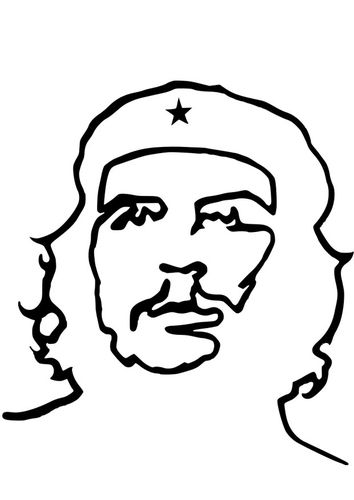 Coloring page Che Guevara Fidel Castro Drawing, Fidel Castro Tattoo, Communist Tattoos, Che Guevara Tattoo, Che Guevara Photos, Silhouette Arte, Che Guevara Art, Bob Marley Painting, Rasta Art