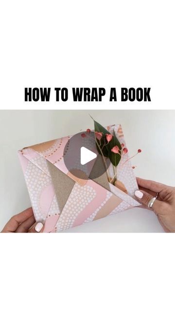 Ways To Wrap A Book, Cute Ways To Wrap Books, Wrapping A Book Ideas, Wrapping A Purse As A Gift, How To Gift Wrap A Cookbook, Creative Ways To Gift Wrap A Book, How To Rap A Book Gift, How To Gift Wrap A Book, How To Wrap Books As Gifts Presents