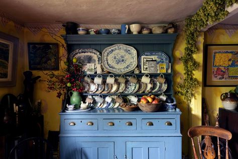 Charlotte Molesworth opens the doors to her whimsical cottage in Kent | THE WORLD OF INTERIORS English Country Cottage Interiors, European Decor Style, Whimsical Cottage, Cottage Interior Design, Country Cottage Interiors, Welsh Dresser, Flagstone Flooring, English Country Cottage, English Interior