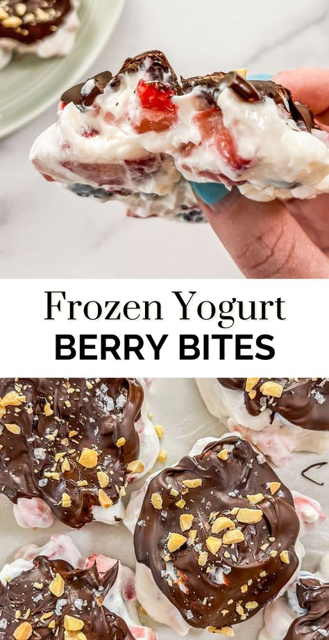 These fantastic frozen yogurt berry bites are covered in dark chocolate and make a refreshing, sweet treat!

These yogurt bites are a super easy recipe to make and only require a few ingredients! Yogurt Bark Recipe Frozen, Easy Frozen Yogurt, Yogurt Bark Recipe, Berry Bites, Frozen Yogurt Bites, Frozen Yogurt Bark, Berry Yogurt, Yogurt Bites, Yogurt Bark