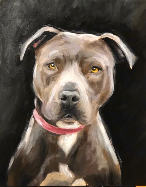 Pitbull Painting, Pitbull Drawing, Pit Dog, Cute Dog Drawing, Dog Portraits Painting, Bull Painting, Dog Portraits Art, Pitbull Art, Pitbull Pictures