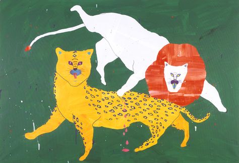 Misaki Kawai, Cute Cat Illustration, Cat Illustrations, Big Cats Art, Painting Collage, Cats Art, Colorful Animals, Cats Illustration, Animal Figures