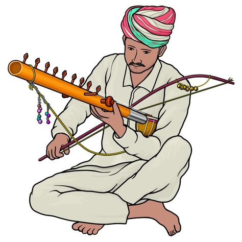 Ravanhatta : Inde Rajasthan Music Instrument, Rajasthani Elements, Haryanvi Culture, Sketched People, Musical Instruments Clipart, Indian Instruments, Kalamkari Design, Rajasthani Culture, Sindhi Embroidery