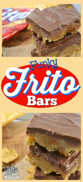 Pita Dessert Recipes, Store Bought Potluck Ideas, Fritos Dessert, Frito Bars Recipe, Frito Recipes, Frito Bars, Vegetarian Nachos, Salty Sweet Snacks, Dessert Squares