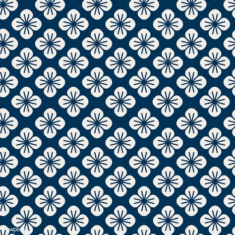 Seamless Japanese pattern with floral motif vector | free image by rawpixel.com / Tvzsu Sakura Logo, Chinese Porcelain Pattern, Motif Vector, Pattern Batik, Asian Pattern, Japan Pattern, Porcelain Pattern, Japan Painting, Motif Art Deco