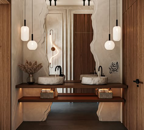 Wabi Sabi Reception, Bathroom Design Styles, Modern Living Room Lighting, Wabi Sabi Interior, Washroom Design, Japandi Interior, Bathroom Redesign, Corner Decor, Bathroom Idea