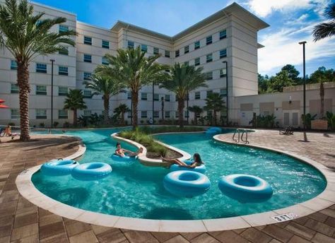 Osprey Fountains at The University of North Florida – Jacksonville, FL University Of North Florida, Nova Southeastern University, Florida Travel Destinations, Southeastern University, College Tour, University Dorms, Colleges In Florida, College Dorms, Lazy River