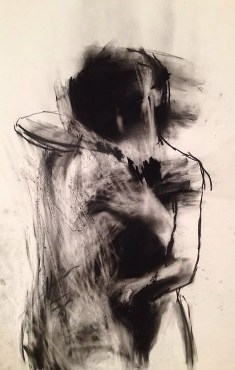 Anita Leocadia : Photo Charcoal Artwork, Istoria Artei, Charcoal Drawings, Charcoal Art, Dark Art Drawings, Arte Sketchbook, Romantic Art, Chiaroscuro, Life Drawing