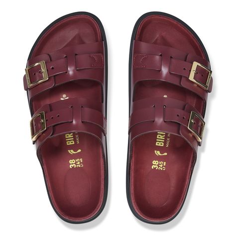 St Barths Leather Berry Crush | BIRKENSTOCK Chloe 2024, Birkenstock Colors, Birkenstock Styles, Birkenstock Style, St Barths, European Shoes, Two Strap Sandals, Clog Boots, Shoes Teen