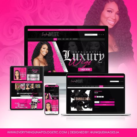 Unique Images by Chrissie on Instagram: “#shopify Website Design | @everythingunapologeticbeauty . . . . . . . . . . . . . #websitedesign #websitedesigner #shopifywebsite…” Canva Graphic Design, Hair Salon Business Plan, Black Website, Salon Business Plan, Hair Salon Business, Website Banner Design, Lip Gloss Homemade, Black Theme, Bio Ideas