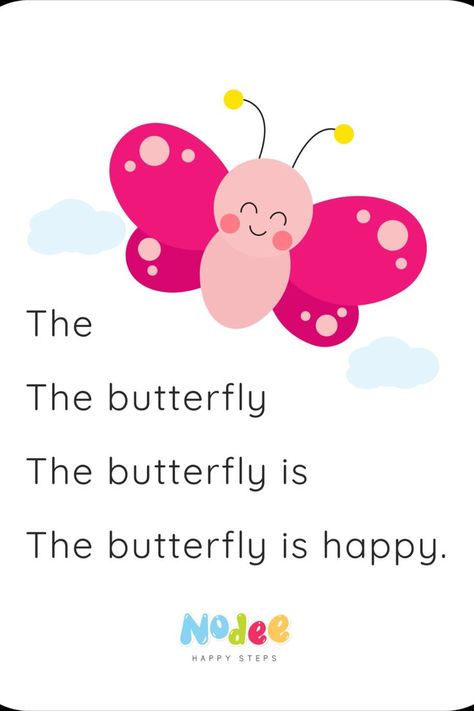 Butterfly Story, Reading Comprehension For Kids, Kindergarten Reading Activities, Read Story, Reading Worksheets, Reading Fluency, Kindergarten Reading, English Vocabulary Words, Reading Activities