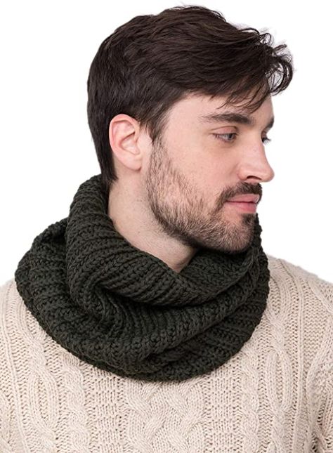 Crochet Infinity Scarf For Men, Knitted Man Scarf, Men’s Scarf Knitting, Men’s Crochet Cowl Pattern, Crochet Neck Warmer For Men, Crochet Snood, Crochet Men, Snood Scarf, Tube Scarf