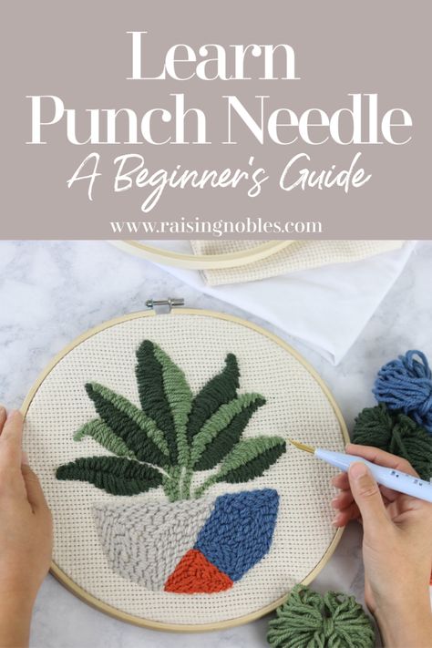 A beginner's guide to punch needle. Learn how to make a beautiful piece of punch needle art Ruth Norbury, Embroidery Pillows, Needle Punching, Punch Needling, Punch Embroidery, Punch Needle Kits, Needle Kit, Wooden Embroidery Hoops, Monks Cloth