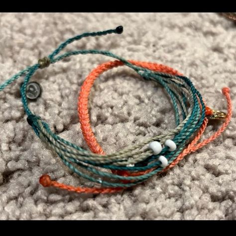 Blue wave multi strands with beads 
Pink braided (never worn) 
Friendship bracelets 
Pura Vida ~ Pure Life 
Great condition 
2020 collection
Boho, surfer, vacation, island life, versatile, bracelets for your accessory collection! 

#puravida #bracelets #surf #summer #braided Puravida Bracelets, Bracelets Pura Vida, Vacation Island, Pure Life, Blue Waves, Island Life, Multi Strand, Women Accessories Jewelry, Friendship Bracelets