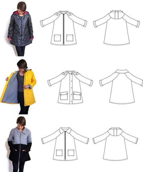 Plus Size Winter Jackets, Raincoat Pattern, Coat Pattern Sewing, Quilt Jacket, Classic Coats, Raincoats For Women, Pattern Brands, Quilted Coat, Womens Sewing Patterns