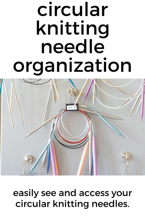 An easy, economical and efficient idea for Circular Knitting Needles Organization. Take your tangle of circular needles from chaos to organized with this easy-to-do idea. Storing Circular Knitting Needles, Knitting Organization, Knitting Help, Needle Gauge, Knit Stitches, Needle Crafts, Knitting Needle, Circular Knitting Needles, Blanket Knitting Patterns