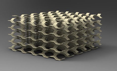 Ongoing research on structures & lattices to enhance SLS 3D-Print  properties.  3D printing allows for the creation of shapes and volumes never possible  before, thus, materials might behave differently when presented on new shapes. Hexagonal Structure, Printed Concrete, Lattice Structure, Digital Model, 3d Printing Materials, Homemade 3d Printer, 3d Printer Projects, Generative Design, 3d Printing Service