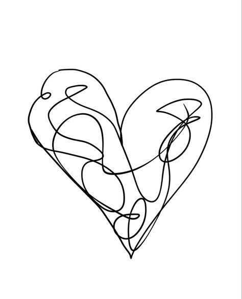 Scribble Heart Tattoo, Abstract Heart Drawing, Heart Doodle, Smile Lines, Heart Drawing, Tattoo Idea, Heart Tattoo, Heart Design, Line Drawing