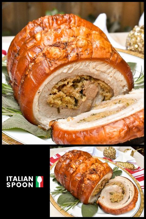 Christmas Porchetta, Porchetta Roast, Porchetta Recipe, Porchetta Recipes, Italian Christmas Dinner, Belly Pork, Italian Christmas Recipes, Christmas Roast, Italian Dinner Recipes