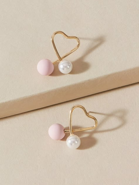 Diy Earrings Video, Minimal Jewelry Photography, Diy Pearl Earrings, Diy Earrings Studs, Diy Earrings Materials, Pearl Earrings Handmade, Earrings Shein, Wire Wrap Jewelry Designs, Little Earrings