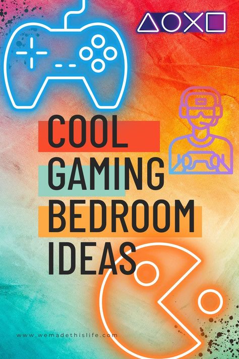 Cool Gaming Bedroom Ideas Small Bedroom Game Room Ideas, Teenage Gamer Boy Room Ideas, Gaming Room Color Ideas, Teen Boys Gaming Bedroom Ideas, Teen Boy Room Ideas Gaming Teenage Bedrooms, Gamer Teen Boy Bedroom, Teen Boys Gamer Bedroom Ideas, Teenager Gaming Bedroom, Boys Gaming Bedroom Ideas Diy