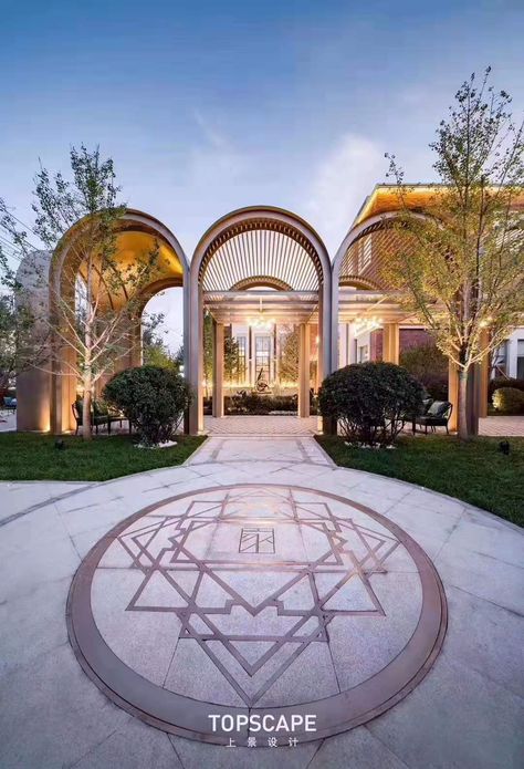 New Classic Facade, Entryway Arch, Garden Entryway, Luxury Hotel Design, Paving Design, Renovation Architecture, University Architecture, Arch Architecture, Cool Tree Houses