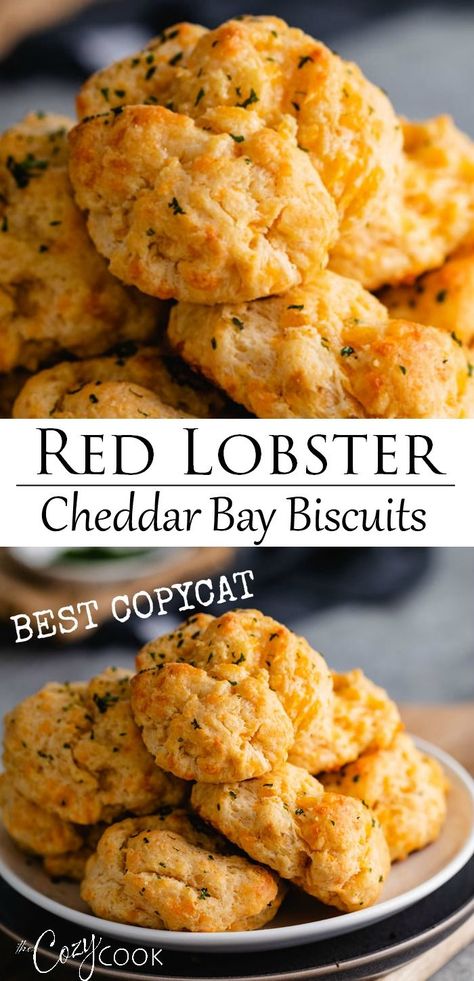 Bisquick Cheddar Bay Biscuits, Easy Cheddar Biscuit Recipe, Copycat Red Lobster, Tempting Food, Red Lobster Cheddar Bay Biscuits, Red Lobster Biscuits, Cozy Cook, Thanksgiving 2023, Cheddar Bay Biscuits