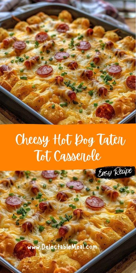 Hot Dog Hashbrown Casserole, Stuffed Tater Tots, Hot Dog Tater Tot Casserole, Tator Tot Recipe, Tot Recipes, Hot Dog Casserole, Tater Tot Recipes, Tator Tots, Frito Pie