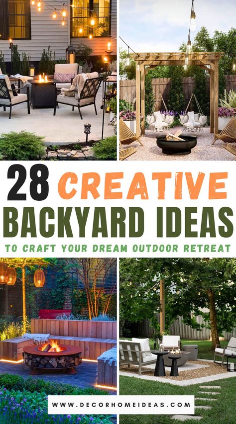 Woods Backyard Ideas, Backyard Furniture Diy, Chic Balcony, Farmhouse Backyard, Creative Backyard, Outdoor Fire Pit Area, Garden Seating Area, Relaxing Backyard, Backyard Seating Area