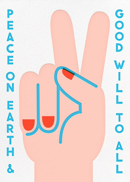 Peace Sign (Blue Trim) - online at Paperless Post Peace Sign Graphic Design, Earth Poster, Visuell Identitet, Indigo Bunting, Illustration Simple, Graphisches Design, Paperless Post, Blue Trim, Art And Illustration