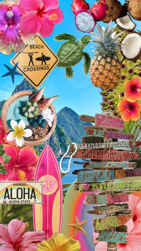 #aesthetic #hawaii #summer #shuffles #mood #sun #beach #tropical #hibiscus #island Summer Beach Wallpaper, Wrong Number Texts, Iphone Wallpaper Preppy, Beach Wall Collage, Cute Backgrounds For Iphone, Cute Summer Wallpapers, Kitty Plush, Wrong Number, Tropical Wallpaper