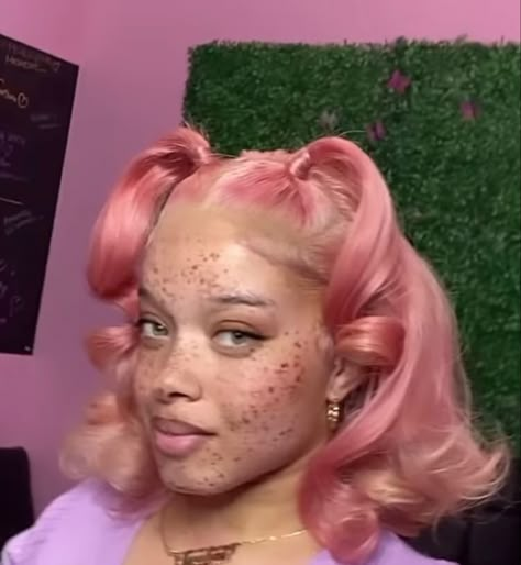 Short Pink Wig Black Women, Pink Hairstyles, Twisted Hair, Lace Fronts, Dyed Natural Hair, Hair Dye Colors, Baddie Hairstyles, Hair Inspo Color, Aesthetic Hair