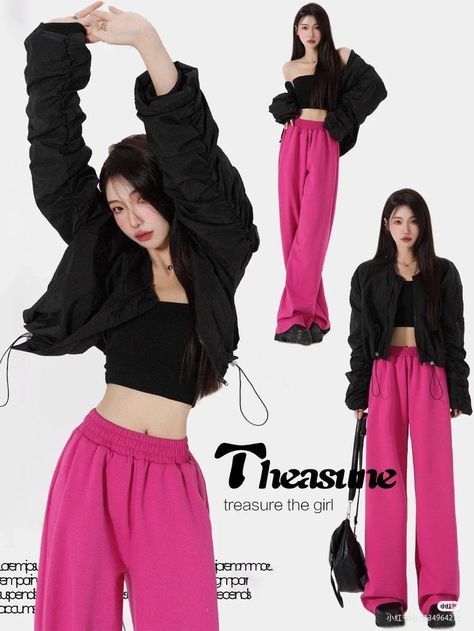 Neon Kpop Outfit, European Style Outfits, Ulzzang Outfit, Korean Casual Outfits, Casual Chic Outfit, Pink Pants, Stage Outfits, Kpop Fashion, Girly Outfits