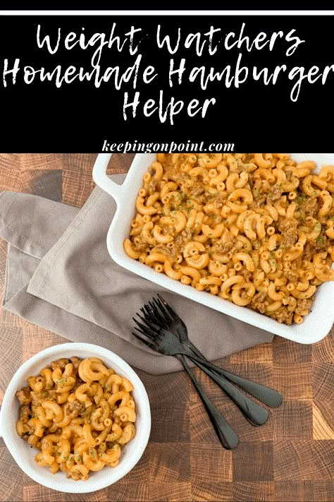 Homemade Hamburger Helper – Weight Watchers Ww Hamburger Helper, Low Calorie Hamburger Helper, Hamburger Weight Watchers Recipes, Healthy Hamburger Helper Recipes, Weight Watchers Dinner Ideas, Ww Dinners, Keeping On Point, Ww Dinner, Hamburger Helper Recipes