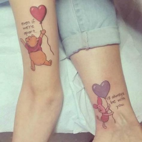 Tiny Connected Heart Tattoo - Mother Son Tattoos - Mother Tattoos - MomCanvas Winnie The Pooh Tattoo, Pooh Tattoo, Winnie The Pooh Tattoos, Mother Son Tattoos, Mom Daughter Tattoos, Brother Sister Tattoo, Son Tattoo, Disney Best Friends, Mother Tattoos