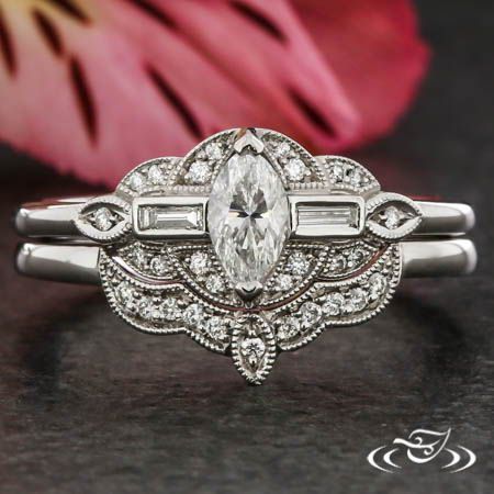 Art Deco Wedding Sets Rings, Art Deco Engagement Ring And Wedding Band, Art Deco Wedding Set, Marquise Engagement Ring With Band, Engagement Ring With Band, Vintage Marquise Engagement Ring, Art Deco Engagement Ring Vintage, Ring With Band, Art Deco Band