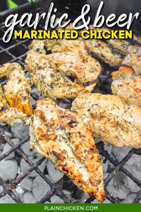 Beer Marinated Chicken, Good Green Bean Recipe, Delicious Green Beans, Italian Seasonings, Marinated Chicken Recipes, Beer Chicken, Asparagus And Mushrooms, Plain Chicken, Green Bean Recipes