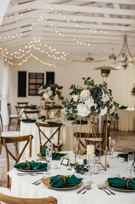 Lots of Green at this modern French Country Inn Wedding at Cross Creek Ranch!
Photos by Rad Red Creative
#makeyourweddingrad
#weddingphotos #weddingphotography #weddinginspo #weddinginspiration #weddingplanning #tampawedding #tampaweddingphotographer #brideandgroom #realwedding #tinywedding #intimatewedding Spring Emerald Green Wedding, Emerald Green And Red Wedding Decor, Green And Gold Wedding Table Decor, Dark Green Red And Gold Wedding, Emerald Green Country Wedding, Dark Green And Gold Wedding Centerpieces, St Patrick's Day Wedding, Emerald Wedding Centerpieces, Emerald Green Champagne Wedding